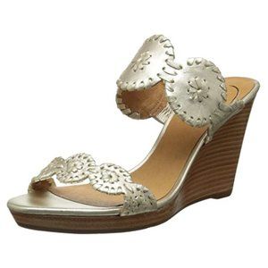 Jack Rogers 'Luccia' Wedge in Platinum